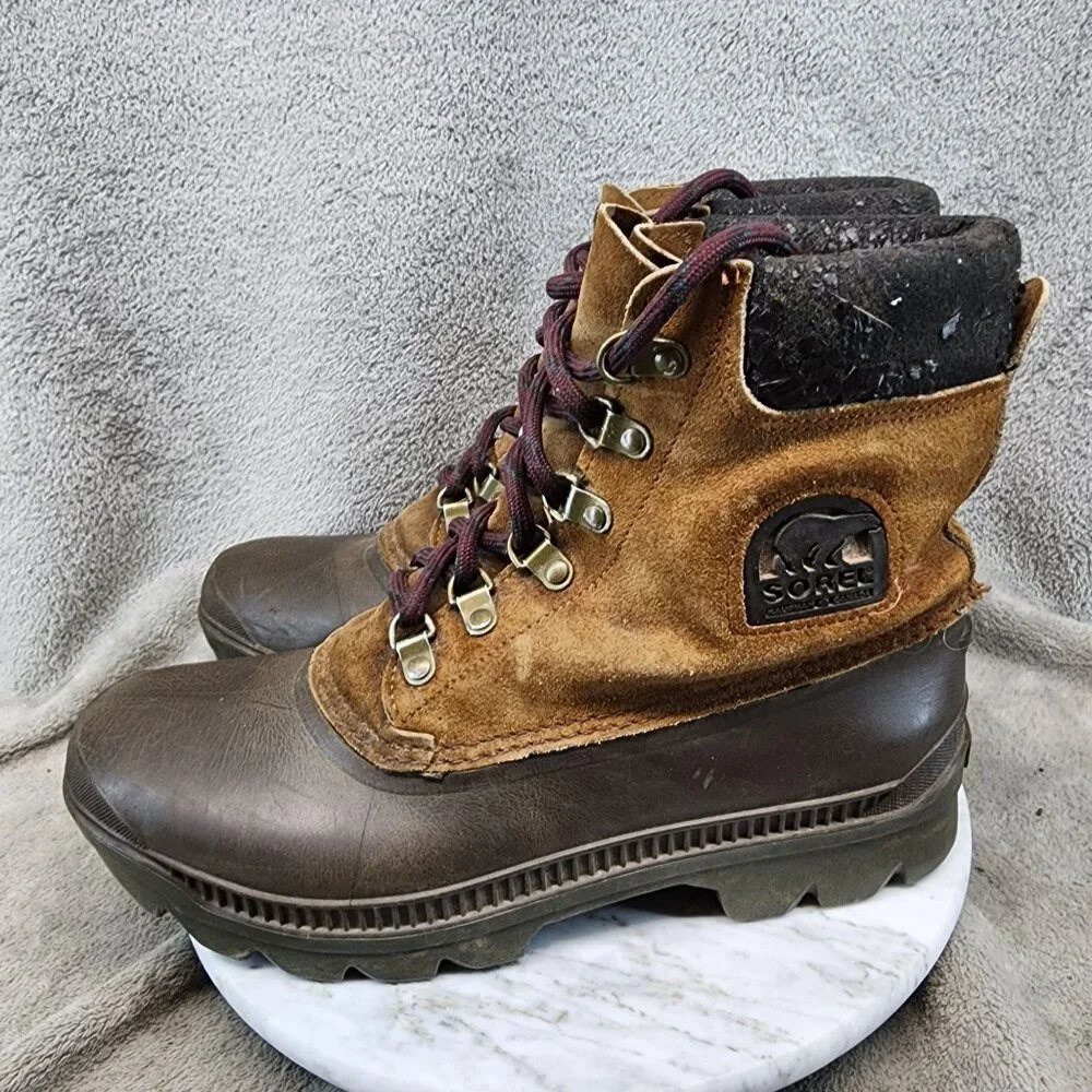 Sorel Shoes Mens Size 10 Brown Leather Lace Up Boots *Read*